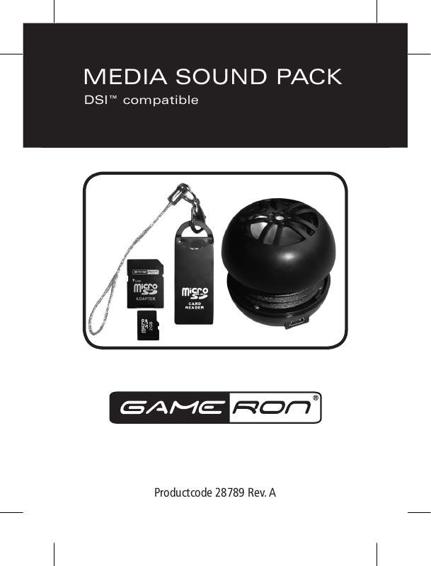 Guide utilisation GAMERON MEDIA SOUND PACK  de la marque GAMERON