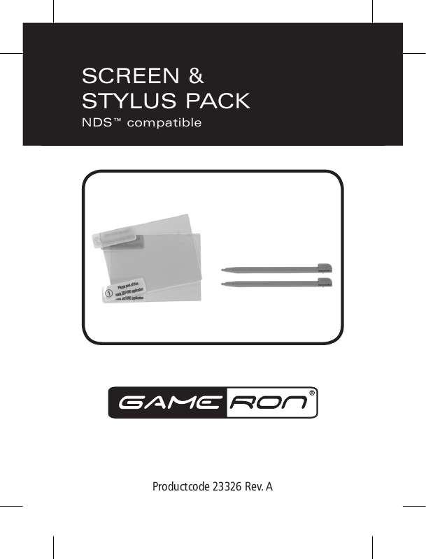 Guide utilisation GAMERON SCREEN & STYLUS PACK  de la marque GAMERON