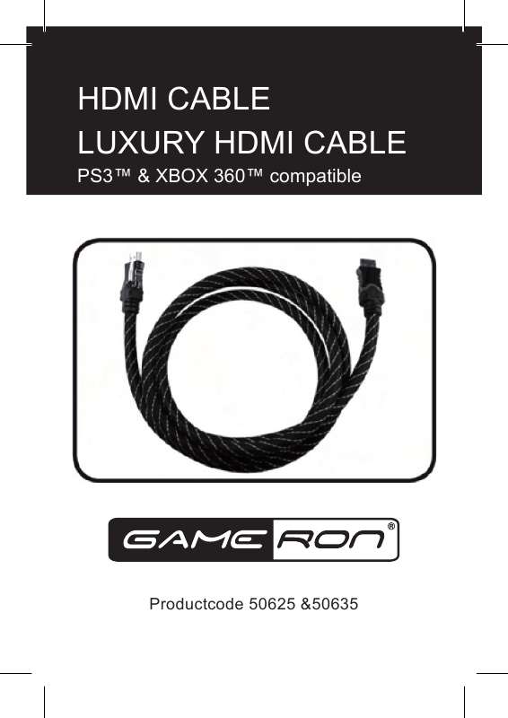 Guide utilisation GAMERON LUXURY HDMI CABLE PS3 XBOX360  de la marque GAMERON
