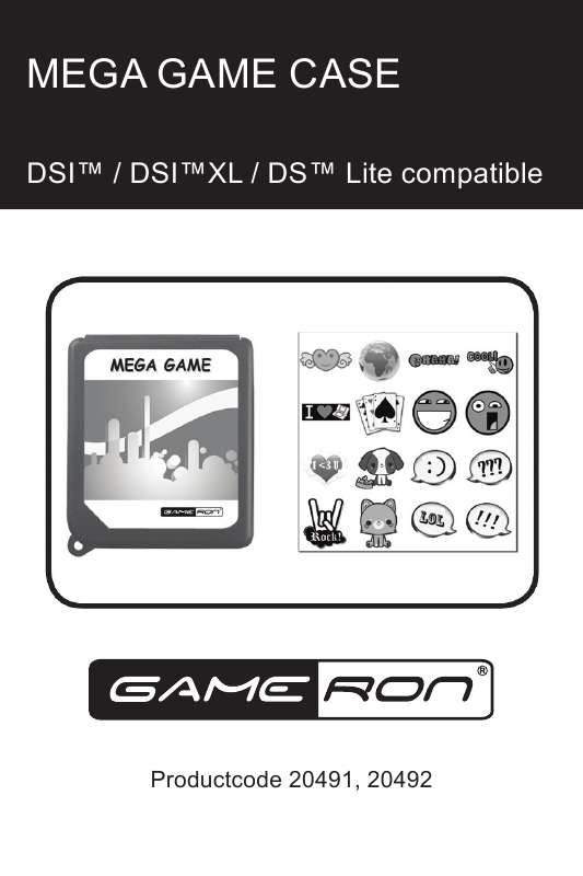 Guide utilisation GAMERON MEGA GAME CASE DSI LITE COMPATIBLE  de la marque GAMERON