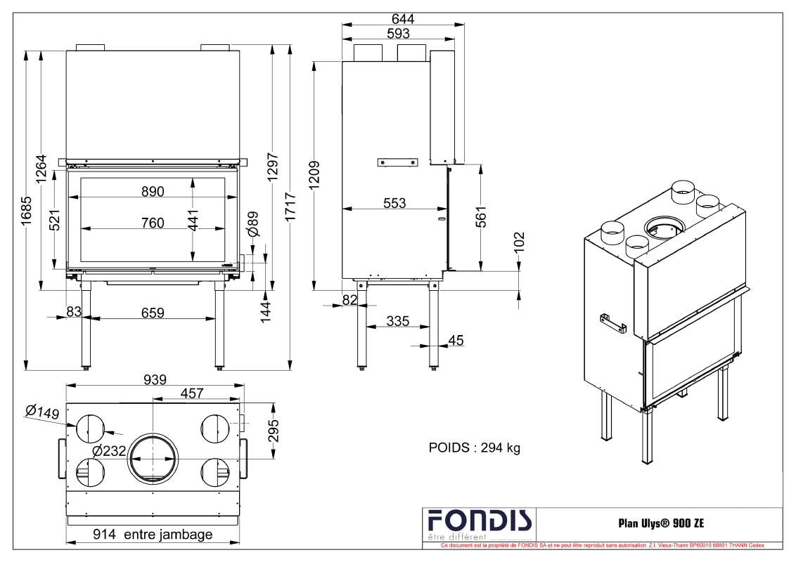 Guide utilisation  FONDIS ULYS 900 ZE  de la marque FONDIS