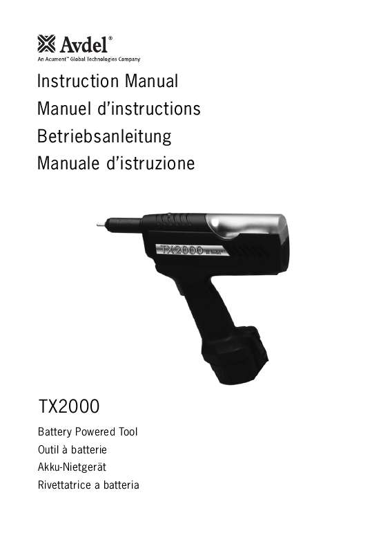 Guide utilisation  AVDEL TX2000  de la marque AVDEL
