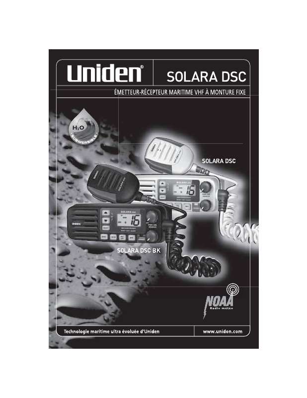 Guide utilisation  UNIDEN SOLARA DSC  de la marque UNIDEN
