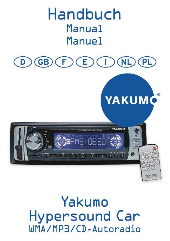 Guide utilisation YAKUMO HYPERSOUND CAR  de la marque YAKUMO
