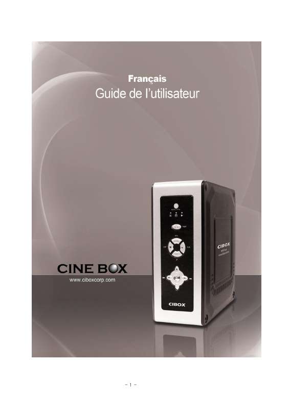 Guide utilisation  CIBOX CINE BOX  de la marque CIBOX
