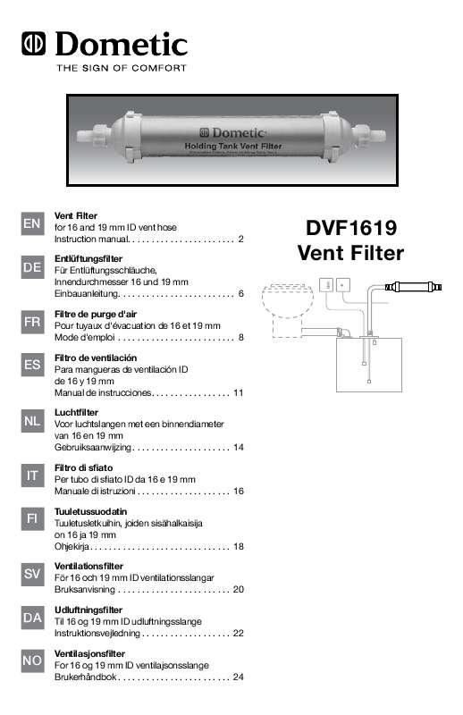 Guide utilisation DOMETIC DVF1619 de la marque DOMETIC