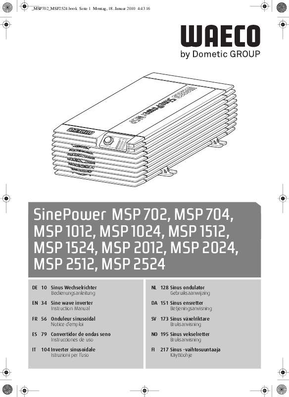 Guide utilisation DOMETIC MSP 1512 de la marque DOMETIC