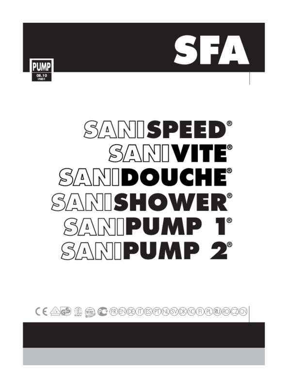 Guide utilisation  SFA SANISPEED  de la marque SFA