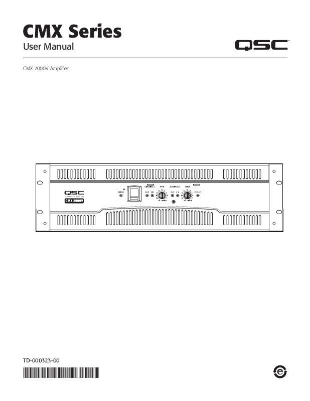 Guide utilisation  QSC AUDIO CMX 2000V  de la marque QSC AUDIO