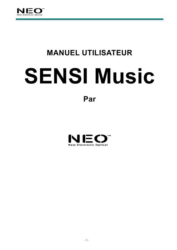 Guide utilisation NEO SENSI MUSIC  de la marque NEO