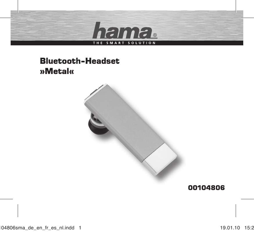Guide utilisation HAMA BLUETOOTH-HEADSET METAL SILBER  de la marque HAMA