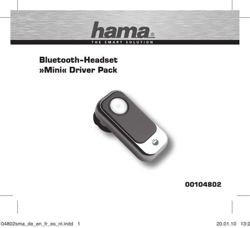 Guide utilisation HAMA BLUETOOTH-HEADSET MINI DRIVER PACK  de la marque HAMA