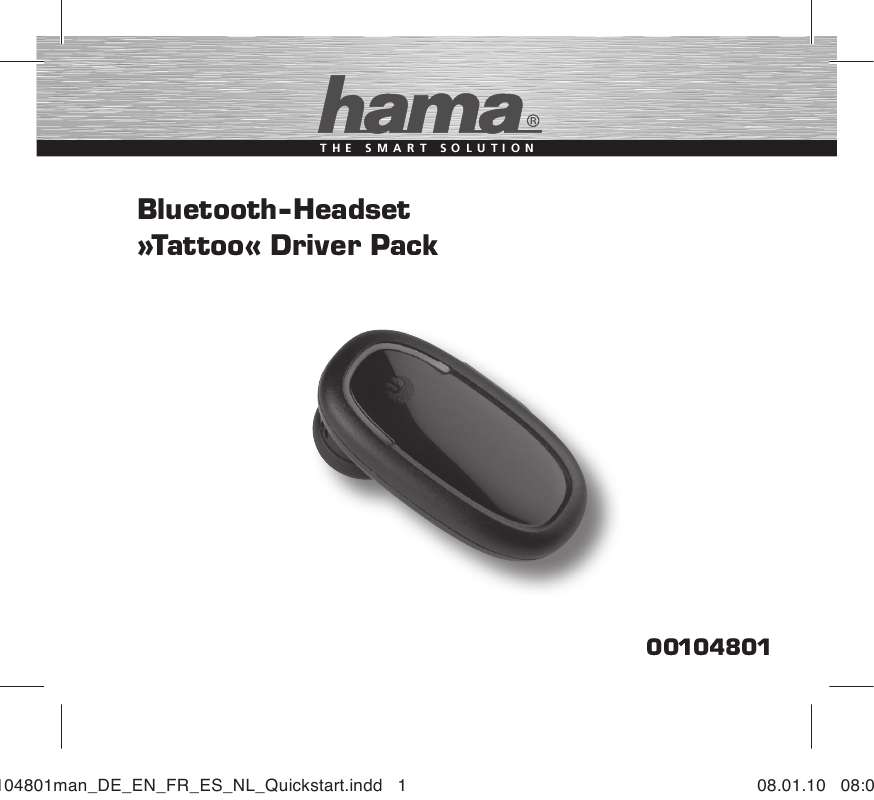 Guide utilisation HAMA BLUETOOTH-HEADSET TATTOO DRIVER PACK  de la marque HAMA