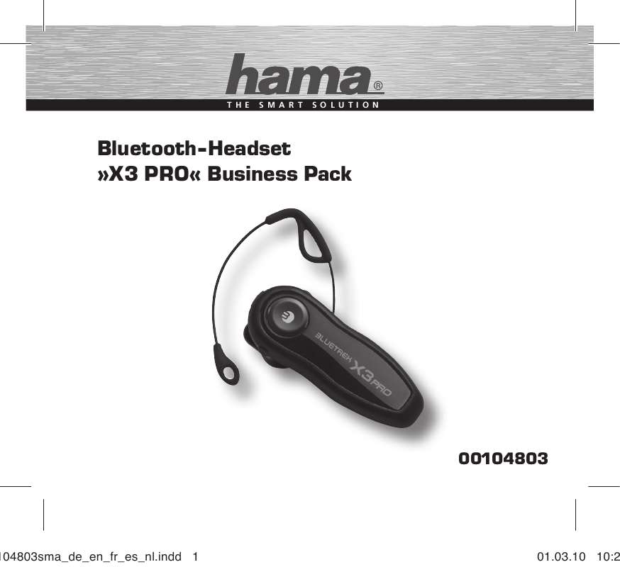 Guide utilisation HAMA BLUETOOTH-HEADSET X3 PRO BUSINESS PACK  de la marque HAMA