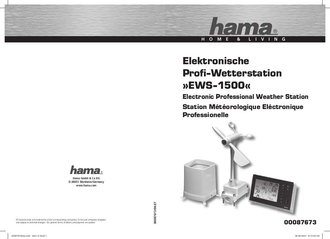 Guide utilisation HAMA EWS-1500  de la marque HAMA
