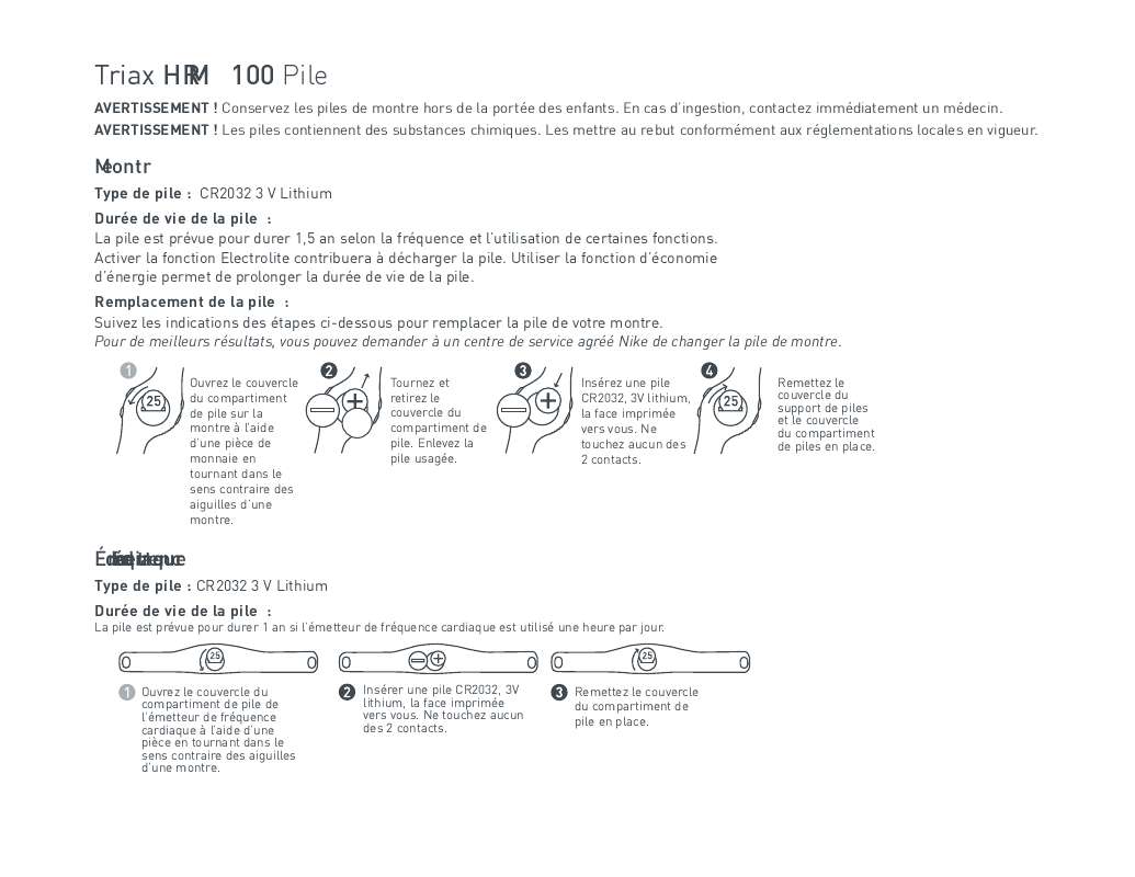 Guide utilisation  NIKE HRM100  de la marque NIKE