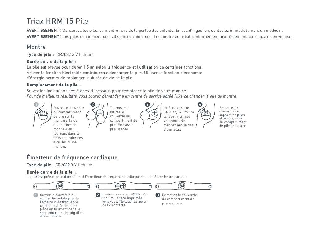 Guide utilisation  NIKE HRM15  de la marque NIKE