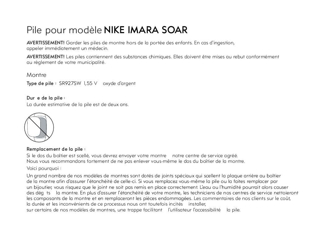 Guide utilisation  NIKE IMARA_SOAR  de la marque NIKE