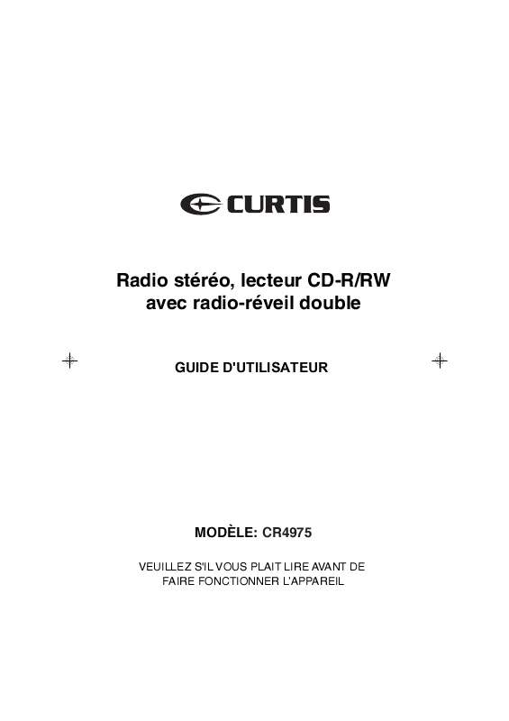 Guide utilisation  CURTIS CR4975  de la marque CURTIS