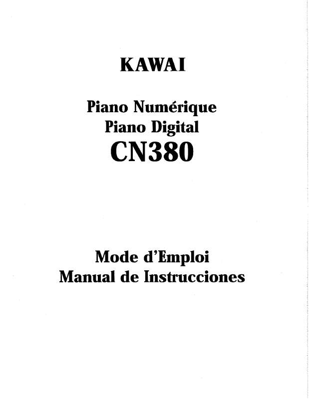 Guide utilisation  KAWAI CN380  de la marque KAWAI