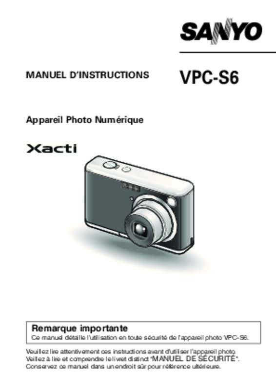 Guide utilisation  LOGICOM-SANYO XACTI VPC-S6  de la marque LOGICOM-SANYO