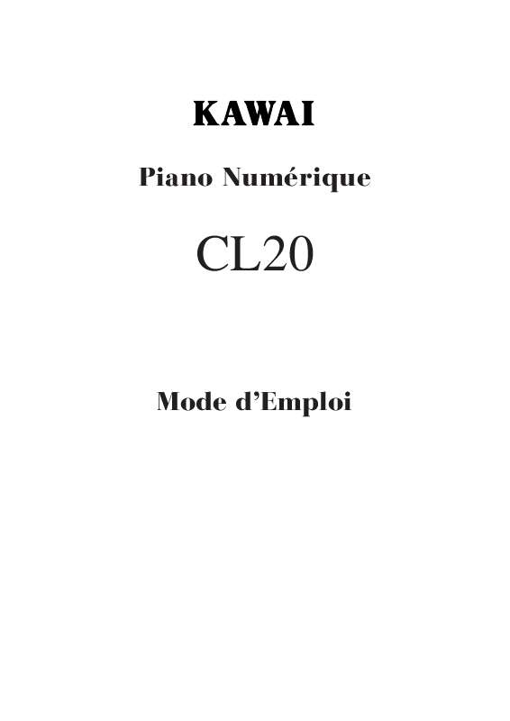 Guide utilisation  KAWAI CL20  de la marque KAWAI