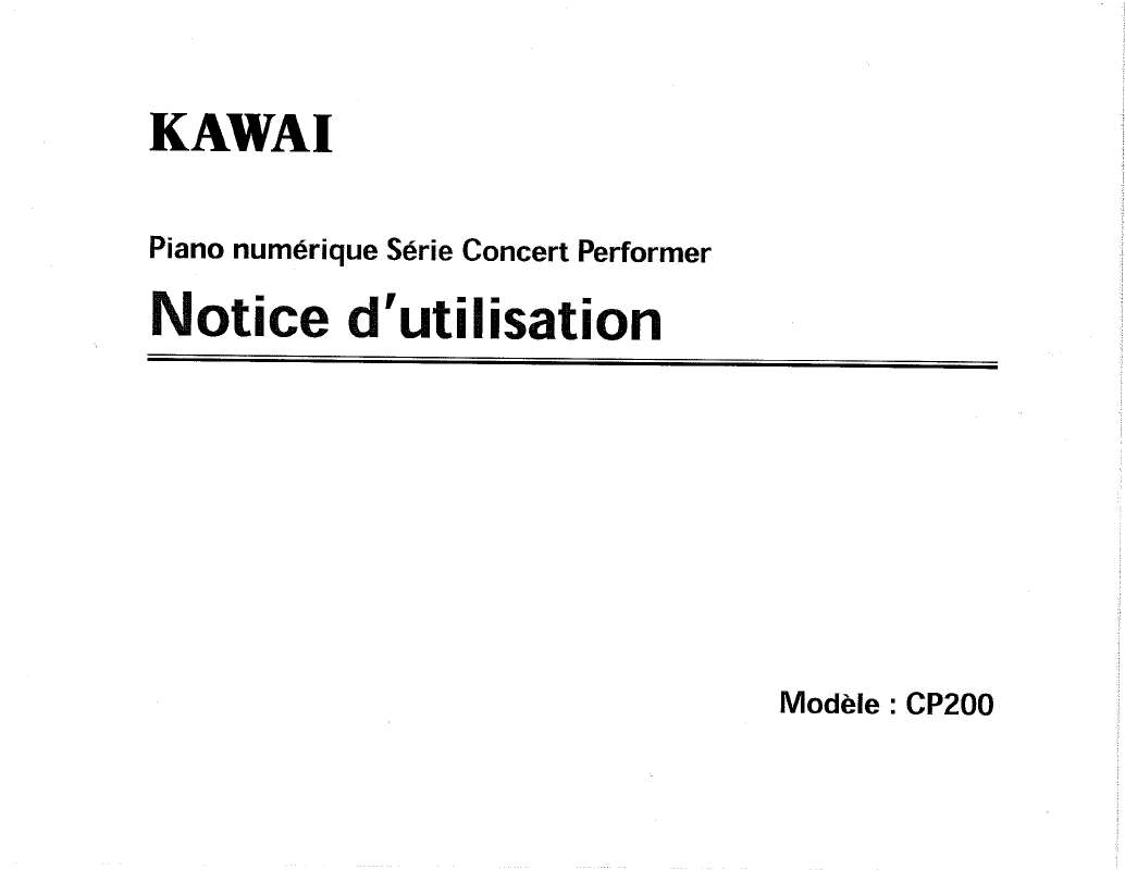 Guide utilisation  KAWAI CP200  de la marque KAWAI