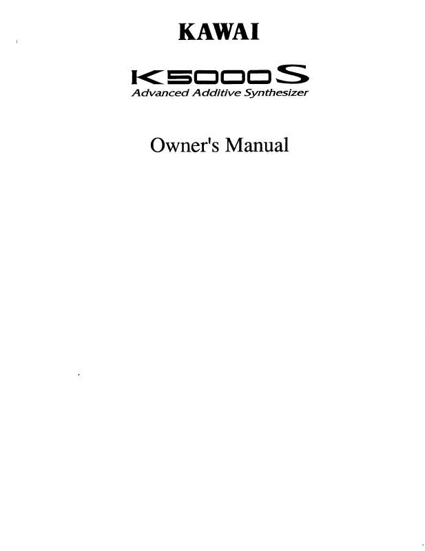 Guide utilisation  KAWAI K5000S  de la marque KAWAI