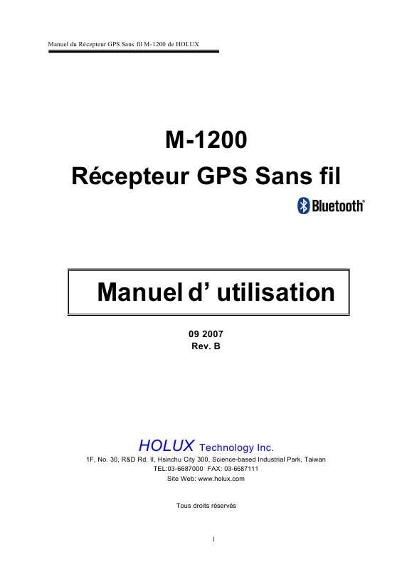 Guide utilisation HOLUX M-1200  de la marque HOLUX
