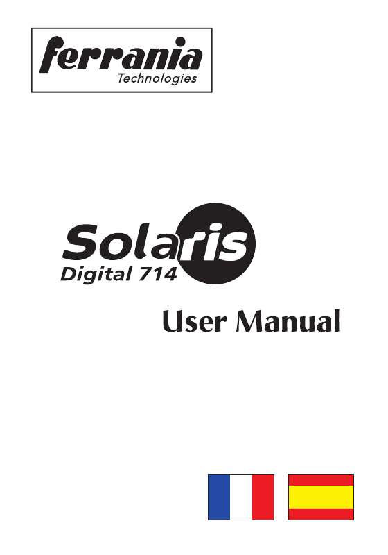 Guide utilisation  FERRANIA SOLARIS DIGITAL 714  de la marque FERRANIA