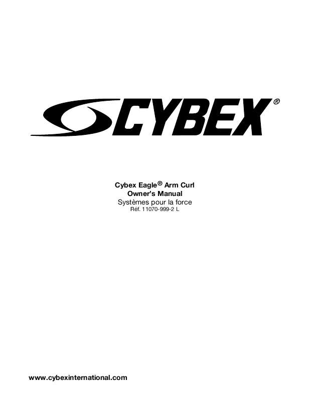 Guide utilisation  CYBEX INTERNATIONAL 11070_ARM CURL  de la marque CYBEX INTERNATIONAL