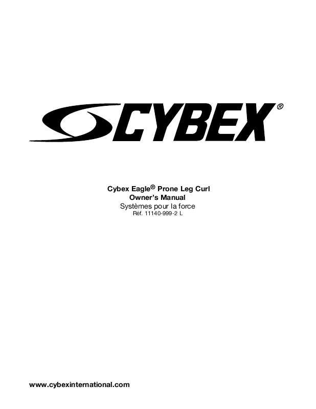 Guide utilisation  CYBEX INTERNATIONAL 11140_PRONE LEG CURL  de la marque CYBEX INTERNATIONAL
