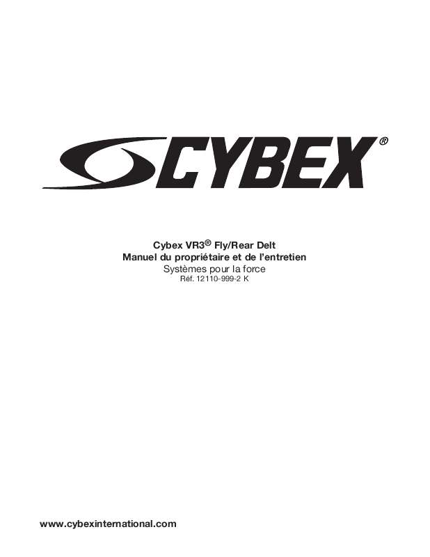 Guide utilisation  CYBEX INTERNATIONAL 12110 FLY  de la marque CYBEX INTERNATIONAL