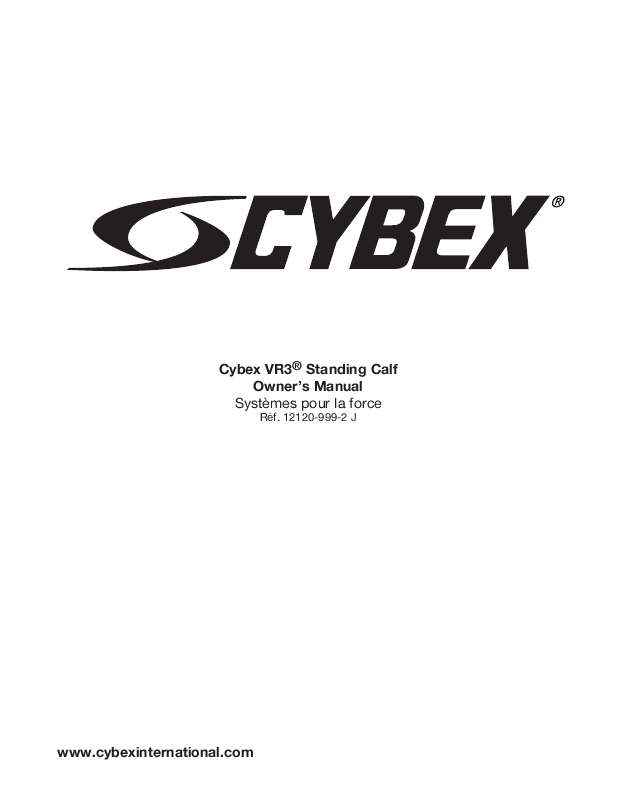 Guide utilisation  CYBEX INTERNATIONAL 12120 CALF  de la marque CYBEX INTERNATIONAL