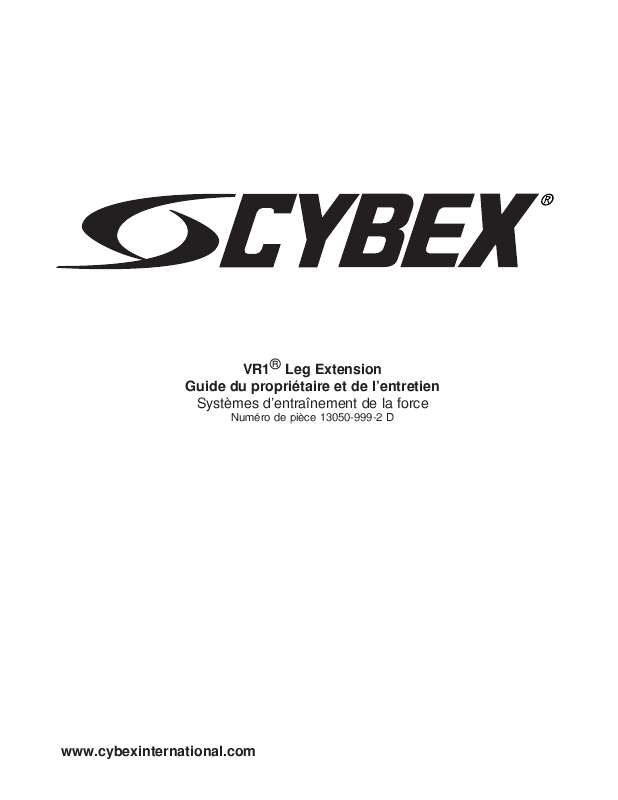 Guide utilisation  CYBEX INTERNATIONAL 13050 LEG EXTENSION  de la marque CYBEX INTERNATIONAL