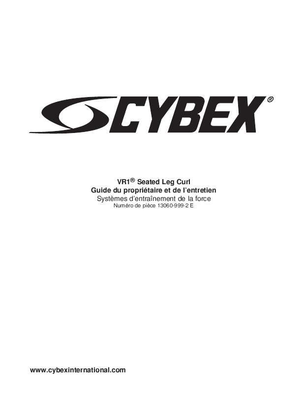 Guide utilisation  CYBEX INTERNATIONAL 13060 SEATED LEG CURL  de la marque CYBEX INTERNATIONAL