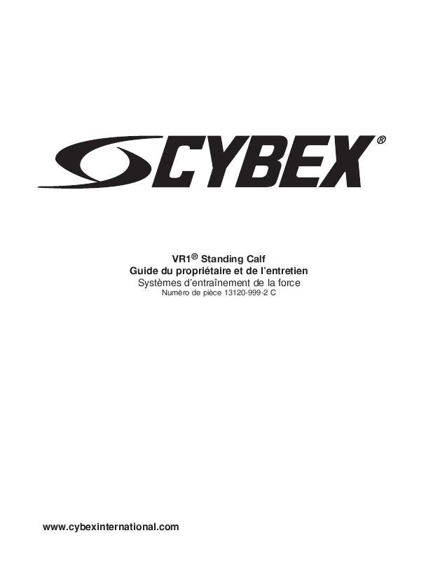 Guide utilisation  CYBEX INTERNATIONAL 13120 STANDING CALF  de la marque CYBEX INTERNATIONAL