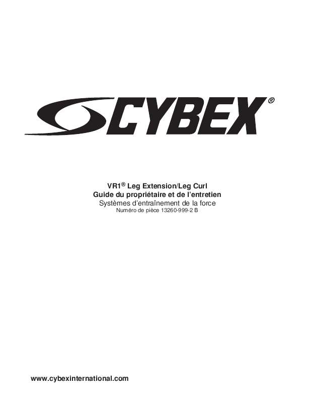 Guide utilisation  CYBEX INTERNATIONAL 13260 LEG EXT-LEG CURL  de la marque CYBEX INTERNATIONAL