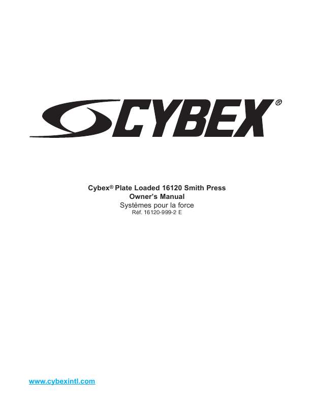 Guide utilisation CYBEX INTERNATIONAL 16120 SMITH PRESS  de la marque CYBEX INTERNATIONAL