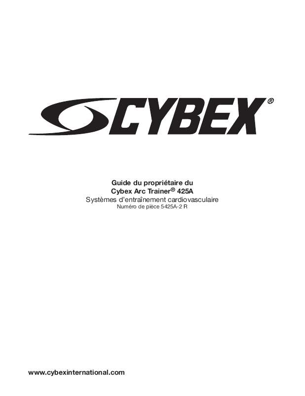 Guide utilisation  CYBEX INTERNATIONAL 425A ARC  de la marque CYBEX INTERNATIONAL