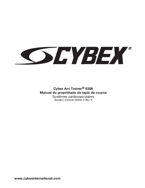 Guide utilisation  CYBEX INTERNATIONAL 630A ARC  de la marque CYBEX INTERNATIONAL