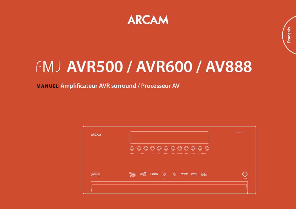 Guide utilisation  ARCAM FMJ AV888  de la marque ARCAM