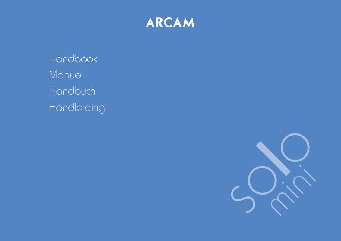 Guide utilisation  ARCAM SOLO MINI  de la marque ARCAM