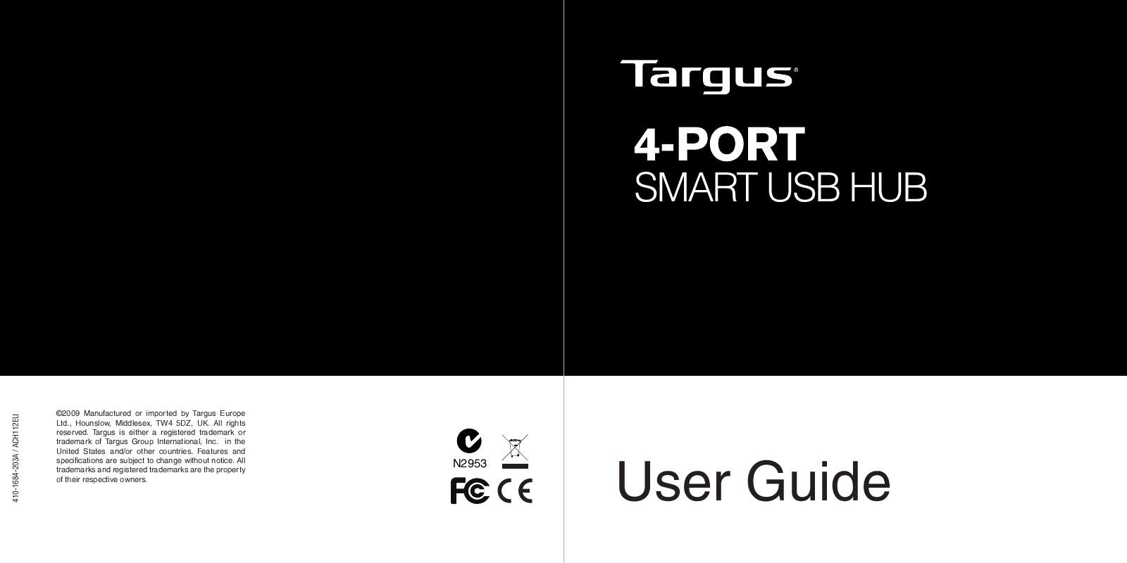 Guide utilisation TARGUS 4-PORT SMART USB HUB  de la marque TARGUS