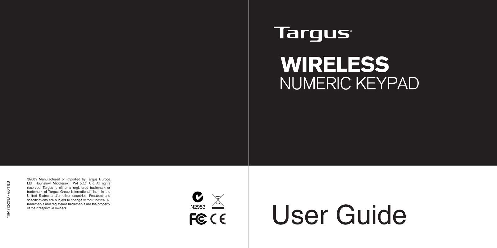 Guide utilisation TARGUS AKP11EU  de la marque TARGUS
