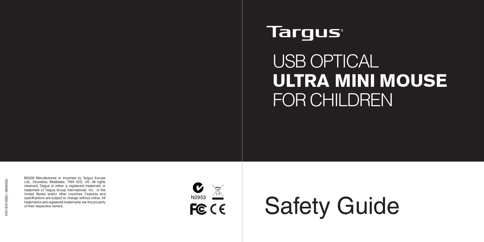 Guide utilisation TARGUS AMU4501  de la marque TARGUS