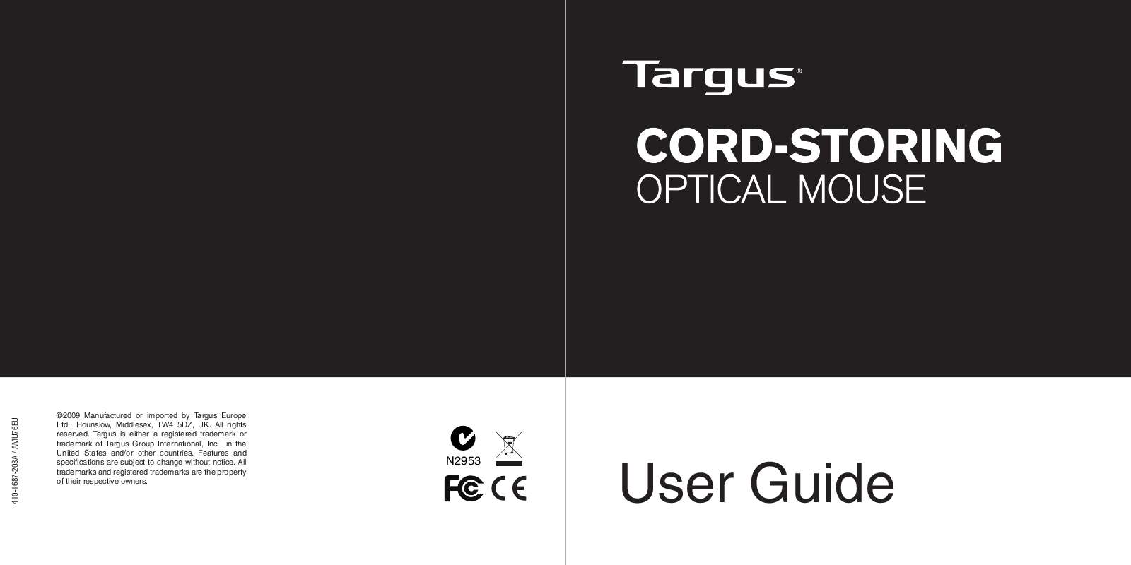 Guide utilisation TARGUS AMU76EU  de la marque TARGUS