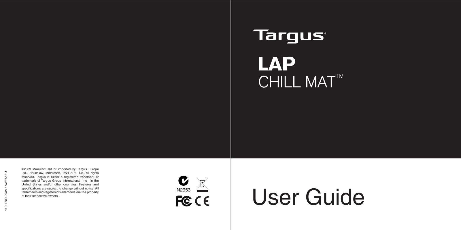 Guide utilisation TARGUS LAP CHILL MAT  de la marque TARGUS
