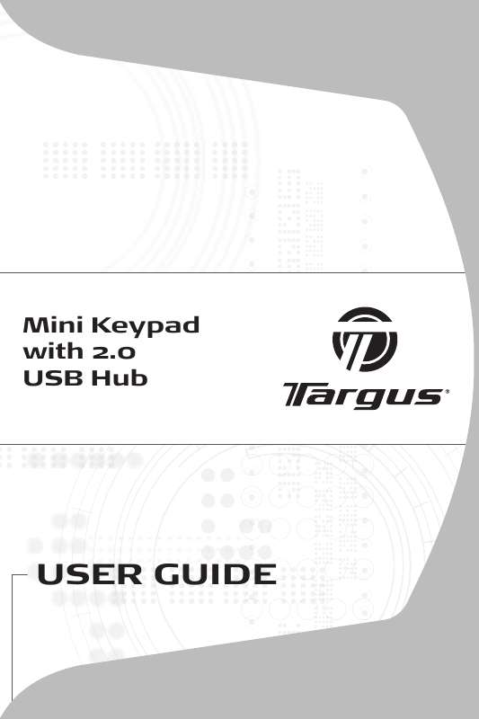 Guide utilisation TARGUS MINI KEYPAD WITH 2.0 USB HUB  de la marque TARGUS