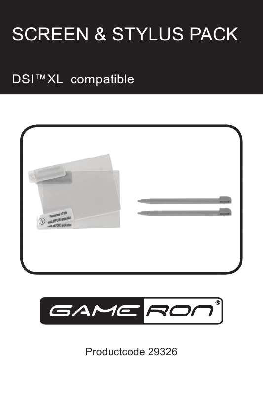Guide utilisation GAMERON SCREEN STYLUS PACK DSI XL COMPATIBLE  de la marque GAMERON